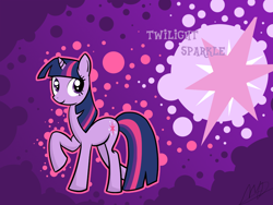 Size: 1024x768 | Tagged: safe, artist:repoisn, derpibooru import, twilight sparkle, pony, unicorn, female, horn, mare, purple coat, purple mane, solo