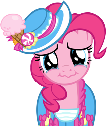 Size: 6082x7221 | Tagged: safe, artist:kapicator, pinkie pie, earth pony, pony, magical mystery cure, absurd resolution, clothes, coronation dress, crying, dress, simple background, smiling, solo, tears of joy, teary eyes, transparent background, vector