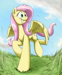 Size: 1693x2052 | Tagged: safe, artist:otakuap, fluttershy, pegasus, pony, action pose, female, mare, solo