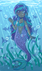 Size: 2275x3850 | Tagged: safe, artist:mylittleyuri, starlight glimmer, human, mermaid, humanized, mermaidized, solo, species swap, underwater