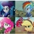 Size: 554x554 | Tagged: safe, artist:marshmallowbab, derpibooru import, edit, applejack, pinkie pie, rainbow dash, rarity, equestria girls, the cutie re-mark, alternate timeline, apocalypse dash, applecalypsejack, chrysalis resistance timeline, crystal war timeline, dystopia, night maid rarity, nightmare takeover timeline, tribal pie