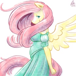 Size: 1200x1200 | Tagged: safe, artist:rwl, fluttershy, anthro, clothes, solo