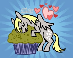 Size: 500x400 | Tagged: safe, artist:coyotecoyote, derpy hooves, pegasus, pony, cargo ship, female, giant muffin, mare, muffin, solo, that pony sure does love muffins