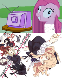 Size: 580x732 | Tagged: safe, pinkie pie, earth pony, pony, abnormal kei joshi, exploitable meme, meme, obligatory pony, tv meme