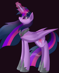 Size: 1238x1524 | Tagged: safe, artist:derpsonhooves, derpibooru import, twilight sparkle, twilight sparkle (alicorn), alicorn, pony, corrupted, female, mare, solo