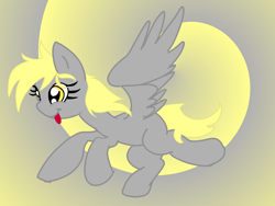 Size: 2048x1536 | Tagged: safe, artist:daisy meadows, derpy hooves, pegasus, pony, cross-eyed, derp, tongue out, wings