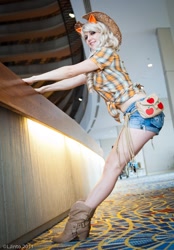 Size: 628x900 | Tagged: safe, artist:rose0fmay, applejack, human, clothes, cosplay, daisy dukes, irl, irl human, photo, solo