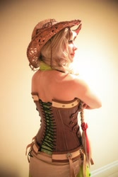 Size: 1280x1920 | Tagged: safe, artist:rose0fmay, applejack, human, clothes, corset, cosplay, irl, irl human, photo, solo