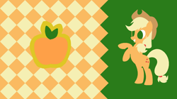 Size: 1920x1080 | Tagged: safe, artist:narflarg, applejack, earth pony, pony, minimalist, rearing, solo, wallpaper