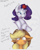 Size: 956x1195 | Tagged: safe, artist:jobo37, artist:joey darkmeat, applejack, rarity, earth pony, pony, unicorn, apple, blushing, colored, female, lesbian, rarijack, shipping