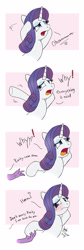 Size: 940x2800 | Tagged: safe, artist:joakaha, rarity, spike, dragon, pony, unicorn, inspiration manifestation, blushing, bust, comic, crying, dialogue, disembodied arm, female, hand, male, open mouth, shipping, sparity, straight