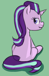 Size: 423x647 | Tagged: safe, artist:boushi33, starlight glimmer, pony, unicorn, looking at you, sitting, smiling, solo