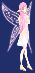 Size: 472x969 | Tagged: safe, artist:jonfawkes, fluttershy, human, artificial wings, augmented, clothes, humanized, light skin, magic, magic wings, skirt, solo, wing ears, wings, winx club