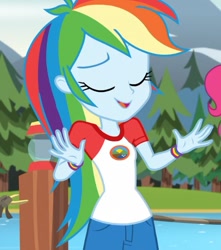 Size: 506x573 | Tagged: safe, derpibooru import, screencap, rainbow dash, equestria girls, legend of everfree, cropped, eyes closed