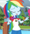 Size: 506x573 | Tagged: safe, derpibooru import, edit, edited screencap, screencap, rainbow dash, equestria girls, legend of everfree, cropped, eyes closed, image macro, meme, text edit