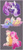 Size: 578x1284 | Tagged: safe, artist:pastel-pony-pictures, derpibooru import, applejack, fluttershy, pinkie pie, rainbow dash, rarity, twilight sparkle, earth pony, pegasus, pony, unicorn, applejack's hat, applepie, chest fluff, colored hooves, cowboy hat, cutie mark, eyes closed, female, flutterdash, gray background, hat, horn, lesbian, lying, mane six, mare, nuzzling, prone, raised hoof, rarilight, shipping, simple background, sleeping, smiling, stetson, wings