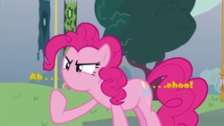 Size: 640x360 | Tagged: safe, screencap, pinkie pie, earth pony, pony, magic duel, no mouth, sneezing, solo