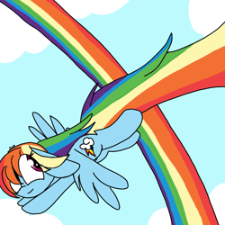 Size: 1024x1024 | Tagged: safe, artist:circuspaparazzi5678, derpibooru import, rainbow dash, pegasus, pony, cloud, sonic rainboom