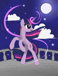 Size: 1535x2000 | Tagged: safe, artist:theebonyheart, derpibooru import, twilight sparkle, magic, night, solo