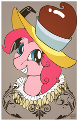 Size: 1024x1583 | Tagged: safe, artist:blindcoyote, chancellor puddinghead, pinkie pie, earth pony, pony, hearth's warming eve (episode), bust, clothes, costume, hearth's warming eve, portrait, solo