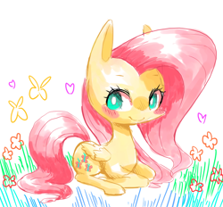 Size: 700x650 | Tagged: safe, artist:30clock, fluttershy, pegasus, pony, female, mare, pixiv, solo