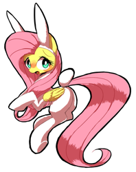 Size: 713x900 | Tagged: safe, artist:30clock, fluttershy, pegasus, pony, bunny costume, bunny ears, bunnyshy, clothes, pixiv, solo