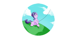 Size: 5361x3000 | Tagged: safe, artist:elicitie, starlight glimmer, pony, unicorn, female, grass, kite, kite flying, mare, sky, smiling, solo, that pony sure does love kites