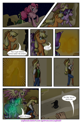 Size: 1200x1800 | Tagged: safe, artist:yogfan, applejack, fluttershy, pinkie pie, starlight glimmer, pony, comic:but i do now, equestria girls, comic, crossover, pony to human, the legend of zelda, transformation