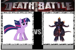 Size: 709x475 | Tagged: safe, derpibooru import, twilight sparkle, kaiju, death battle, godzilla (series), spacegodzilla