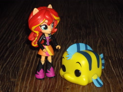 Size: 4000x3000 | Tagged: safe, artist:genie-dragon, sunset shimmer, fish, equestria girls, doll, equestria girls minis, eqventures of the minis, flounder, irl, photo, the little mermaid, toy