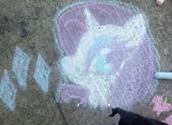 Size: 1280x933 | Tagged: safe, artist:satohai, rarity, pony, unicorn, chalk, chalk drawing, solo