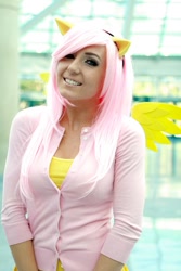 Size: 683x1024 | Tagged: safe, fluttershy, human, cosplay, irl, irl human, jessica nigri, photo, solo