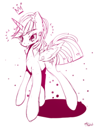 Size: 1194x1609 | Tagged: safe, artist:inkytophat, derpibooru import, twilight sparkle, twilight sparkle (alicorn), alicorn, pony, female, mare, monochrome, solo