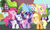 Size: 1000x600 | Tagged: safe, artist:dm29, derpibooru import, applejack, fluttershy, pinkie pie, rainbow dash, rarity, spike, twilight sparkle, dragon, earth pony, pegasus, pony, unicorn, applejack's hat, cowboy hat, eyes closed, female, flying, golden oaks library, group, hat, horn, looking at each other, male, mane seven, mane six, mare, nostalgia, open mouth, ponyville, smiling, spread wings, wings