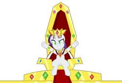 Size: 6000x4100 | Tagged: safe, artist:magister39, rarity, pony, unicorn, inspiration manifestation, absurd resolution, cape, clothes, crown, inspirarity, possessed, simple background, solo, throne, transparent background, vector