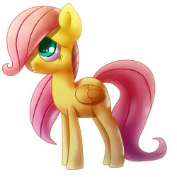 Size: 1200x1200 | Tagged: safe, artist:zoiby, fluttershy, pegasus, pony, cute, filly, solo