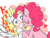 Size: 1400x1050 | Tagged: safe, artist:momo, pinkie pie, surprise, earth pony, pony, blushing, cute, diapinkes, female, foodplay, heart, heart eyes, japanese, kiss denied, lesbian, pinkieprise, pixiv, pocky, pocky game, shipping, spread wings, sweat, wingboner, wingding eyes, wings