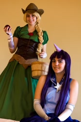 Size: 667x1000 | Tagged: safe, applejack, twilight sparkle, human, cosplay, irl, irl human, photo