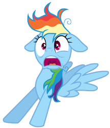 Size: 7000x8100 | Tagged: safe, artist:tardifice, derpibooru import, rainbow dash, pegasus, pony, secrets and pies, absurd resolution, female, floppy ears, mare, messy mane, simple background, solo, startled, surprised, transparent background, vector