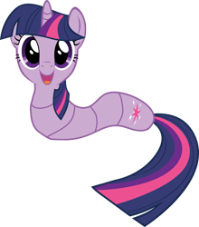 Size: 1126x1280 | Tagged: safe, artist:chezne, derpibooru import, twilight sparkle, worm, bookworm, not salmon, simple background, solo, species swap, transparent background, twiworm, vector, worm pony