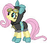 Size: 95x87 | Tagged: safe, artist:seahawk270, fluttershy, pegasus, pony, magic duel, bunny ears, clothes, dangerous mission outfit, female, goggles, hoodie, mare, pixel art, simple background, solo, transparent background