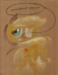 Size: 871x1133 | Tagged: safe, artist:getchanoodlewet, applejack, earth pony, pony, lasso, solo, traditional art