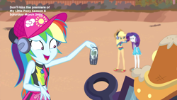 Size: 1920x1080 | Tagged: safe, derpibooru import, screencap, applejack, rainbow dash, rarity, better together, equestria girls, lost and found, beach, cellphone, clothes, feet, flip-flops, nokia, nokia 3310, phone, sandals, swimsuit