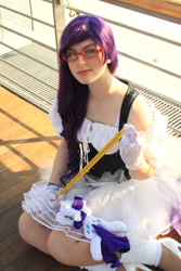 Size: 2592x3888 | Tagged: safe, artist:dieentexd, rarity, human, cosplay, glasses, irl, irl human, measuring tape, photo, plushie, solo