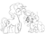 Size: 500x375 | Tagged: safe, artist:umeguru, pinkie pie, pokey pierce, earth pony, pony, blushing, female, letter, love letter, male, monochrome, pokeypie, shipping, sketch, straight