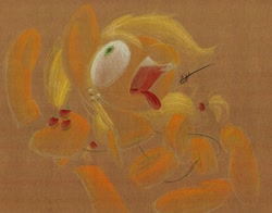 Size: 1045x820 | Tagged: safe, artist:getchanoodlewet, applejack, earth pony, pony, female, mare, solo, traditional art
