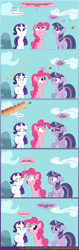 Size: 2450x7800 | Tagged: safe, artist:edowaado, derpibooru import, pinkie pie, rarity, twilight sparkle, earth pony, pony, unicorn, comic, i had an accident, parody, patrick star, reference, spongebob squarepants