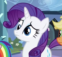 Size: 388x357 | Tagged: safe, screencap, rarity, pony, unicorn, equestria games (episode), derp, female, horn, mare, solo