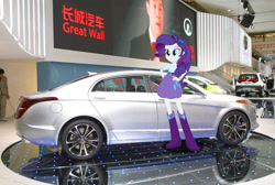 Size: 1500x1007 | Tagged: safe, rarity, equestria girls, car, chinese, solo