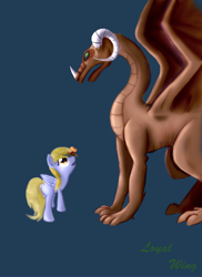 Size: 2552x3504 | Tagged: safe, artist:loyalwing, derpy hooves, dragon, pegasus, pony, female, mare, muffin